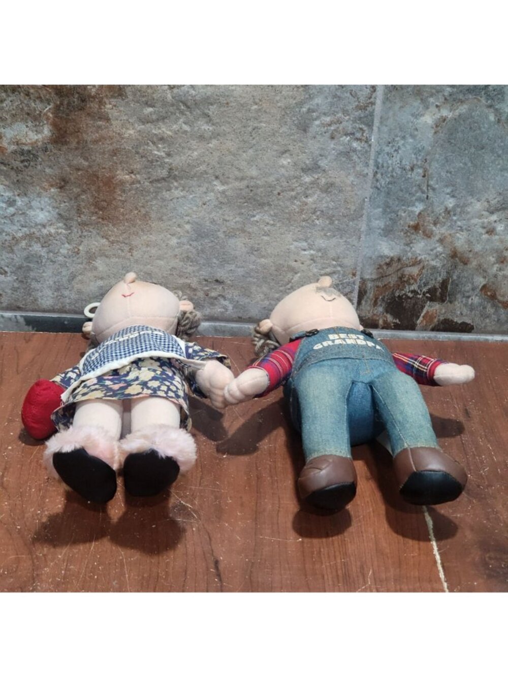 Vintage Peppy People Grandma Tillie & Grandpa Joe Plush Dolls 1998 - Picture 4 of 13